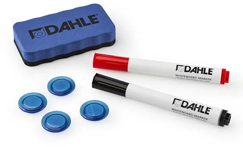 Dahle 95140-13540 - Set di base per lavagna bianca (2 pennarelli, 4 magneti, 1 tergicristallo magnetico)