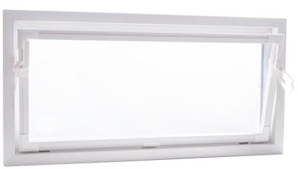 ACO 80cm Nebenraumfenster Kippfenster Isoglasfenster Fenster weiß Kellerfenster, Größe:80 x 60 cm