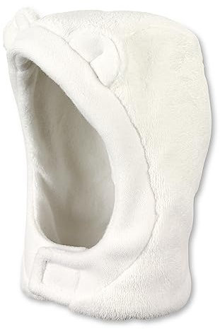 Sterntaler Schalmütze aus Teddyflausch - Unisex Baby und Kinder Mütze - gefüttert mit weichem Microfleece - Schlupfmütze - warme Wintermütze mit Klettverschluss - ab Geburt - ecru, Größe 39