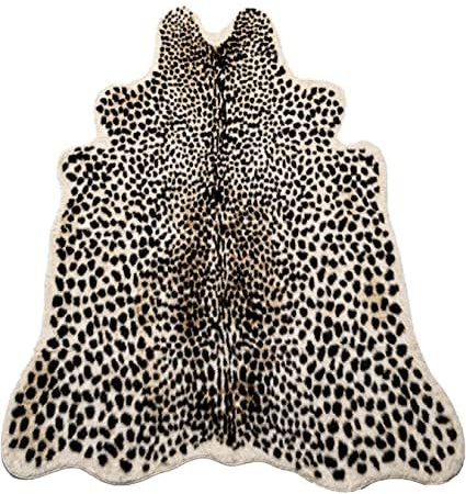 Huichenxing2021FURSTORE Faux Cheetah Area Rug Animals Printed Hide Mats Leopard Faux Hide Area Rug 5.2ft x 6.5ft / 63 x 78.7inch / 160 x 200cm