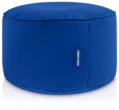 Green Bean Sitzsack-Hocker 25x45cm mit EPS-Perlen Füllung - Fußhocker Fußkissen Sitz-Pouf für Sitzsäcke - Bodenkissen für Kinder und Erwachsene - Fußablage Sitzkissen Sitzhocker Blau