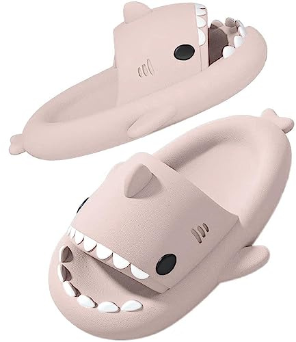 SAGUARO Claquettes Femme Homme Maison Chaussons Requin Adulte Piscine Plage Confortable Pantoufles Bain Douche Antidérapantes Chaussures Requin Rose 40/41
