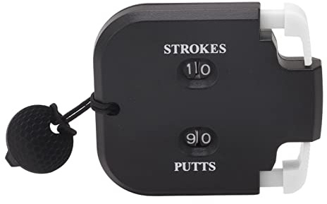 Golfscoreräknare, 2-siffrig Golfslagräknare med Extra Nollställningsfunktion, Golfslagsräknare för Puttresultat, Pressande Mekanisk Poängräknare för 2 Spelare(Black Body White Press)
