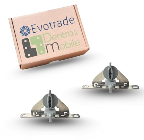 Evotrade 2 par de enganches frontales para cajón Supra, Indaux, compatible con Hafele de acero (plástico)