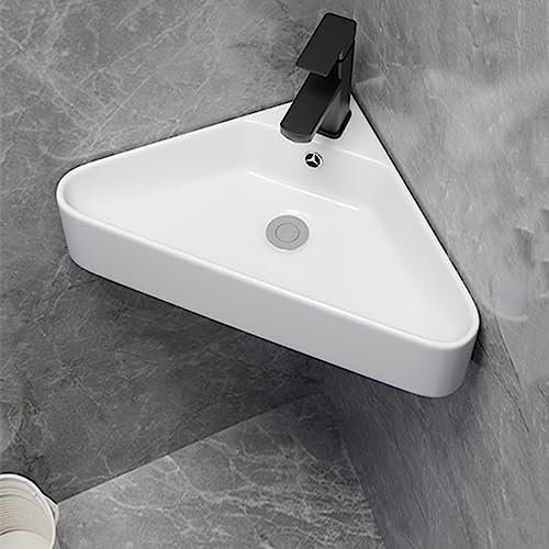 Weißes Porzellan-Keramik-Waschbecken, modernes Badezimmer-Waschbecken, Porzellan-Keramik-Eckwaschbecken, Mini-Moderne Toilette, Porzellan-Keramik-Waschbecken für Badezimmer (rechte Ecke)