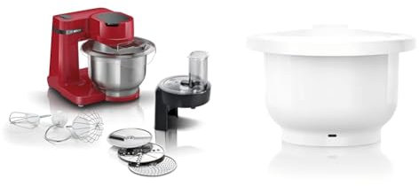Bosch Küchenmaschine Serie 2 MUMS2ER01, Edelstahl-Schüssel 3,8 L & Rührschüssel MUZS2KR, 3,8 Liter