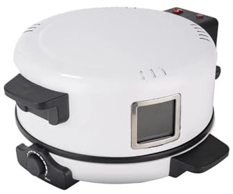 LOVIVER Four Électrique de Comptoir, Machine à Pizza Électrique 1800 W, Poêle Antiadhésive, Machine à Pizza Robuste pour Œufs au Plat Faire un Dîner de Pizza, Blanc