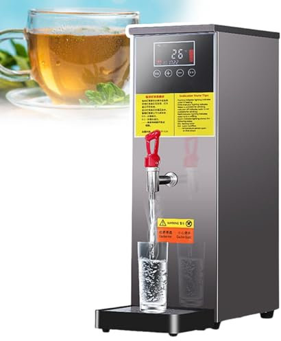 pedenencelia Hervidor De Agua, Máquina para Hervir Agua por Pasos, Calentador De Agua Comercial, Control De Temperatura De 40 A 100 °C, Calentador De Agua Automático De Acero Inoxidable,Black-50l