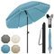 WOLTU Parasol de Jardin Extérieur, Parasol Plage, Fonction d'inclinaison et Hauteur Réglable, pour Balcon, Terrasse, Plage, Marché, Anti-UV, Sac de Rangement, φ 175 cm Bleu
