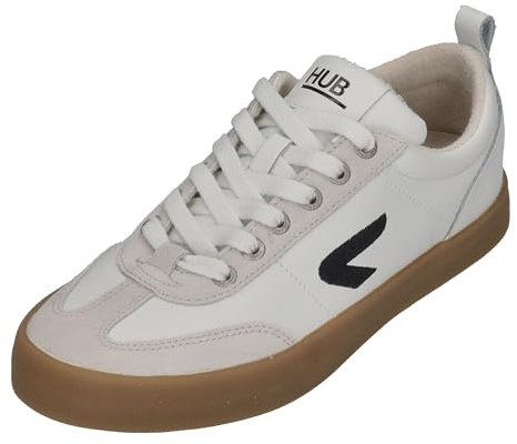 HUB Footwear Herren Sneakers Miami White Black Gum, Größe:42 EU
