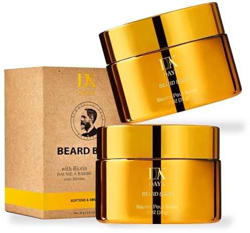 Beard Balm for Black Men: Beard Butter w/Biotin & Shea Butter, Hydrates Smoothens Softens & Thickens Facial Hair, Natural Ingredients for All (1 oz (Pack of 2), Rosemary & Coconut Oil)