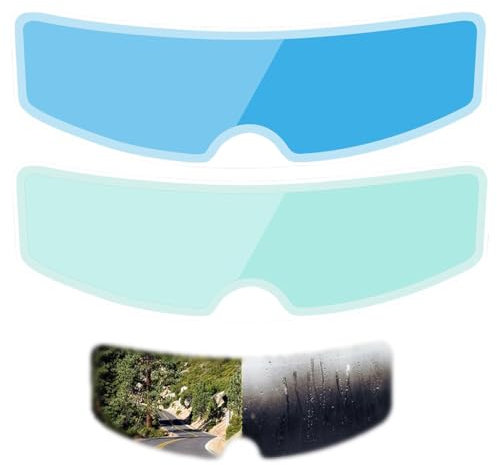 2 Pack Film Anti-Buée/Anti-Pluie pour Casque Moto, Visière Universelle Anti-Buée/Anti-Pluie, Protection Solaire, Autocollant, Film Anti-buée Universel pour Casque de Moto, Insert de lentille