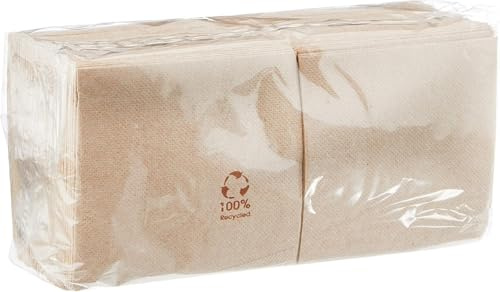 Morigami, Servilleta de Papel Tamaño Cocktail, Pliegue 1/4, Punta Punta, Natural, 150 servilletas