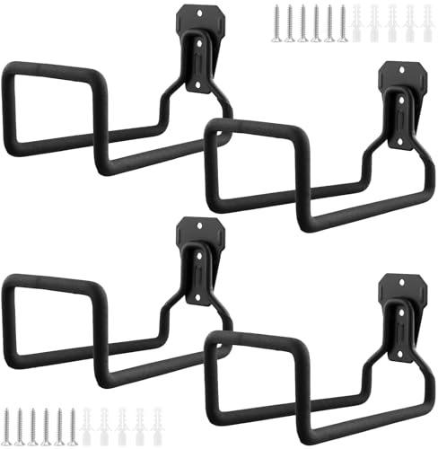 PUCSIQ 2 stycken slanghållare vägg, metall trädgårdsslanghållare, trädgårdsslangupphängning för trädgård, trädgård, garage, 15 kg lastbar, 19,5 x 12 x 13 cm, vattenslang väggfäste med monteringssats