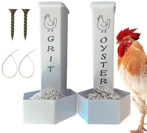 Chicken Grit Feeder - Coop Oyster Shell Dispenser | Supplement Container Chicken Grit Dispenser for Outdoor Coop Livestock Ducks Pigeons Farm