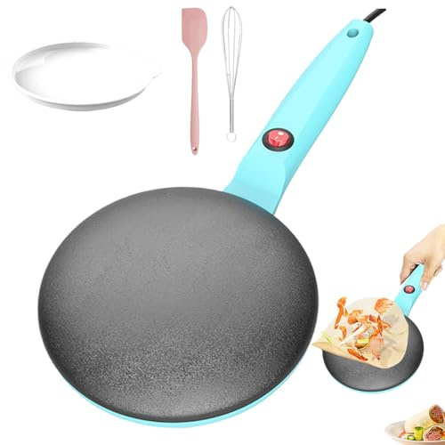 Crepe-maskin – 7,8 tums elektrisk pannkaksmaskin, non-stick crepes-maskin, maskin för tillverkning av handhållna crepesss | automatisk non-stick temperaturkontroll