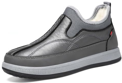 Chaussure De Neige Homme, Chaussures Homme Hiver Sans Lacets,Bottes D'Hiver Confortables Et DéContractéEs Chaudes Et éPaisses DoubléEs En Polaire