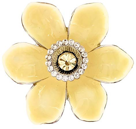 Daffodil Brooch Radiant Yellow Enamel Petals & Gem Middle