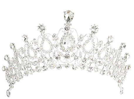 frcolor Stirnreif Krone silber Haarband Schmuck Strass Hochzeit Pageant Braut Prinzessin