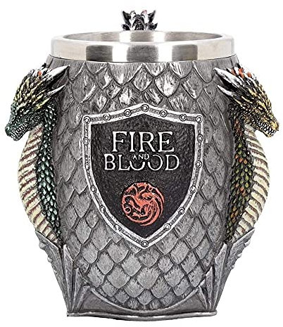 Nemesis Now B3704J7 - Boccale da 20 cm, in resina, con inserto in acciaio inox