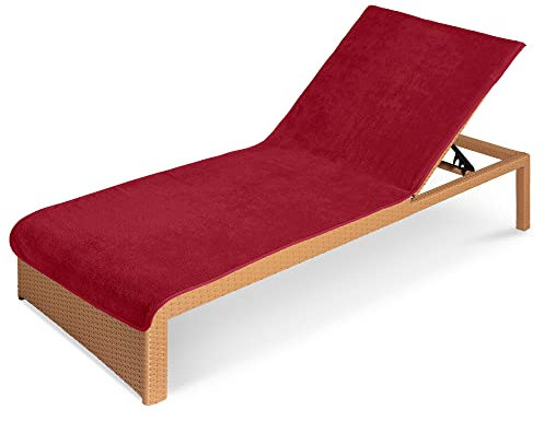 HOMELEVEL Housse Chaise Longue - Protection Chaise de Jardin 200 x 75 cm en Coton - Serviette Grande Taille pour Plage Piscine Bronzage