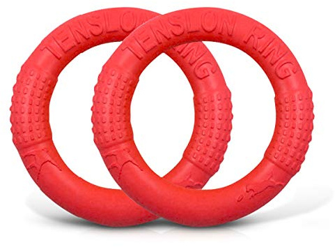 PETCUTE Husdjursspel för hundar frisbee-ring hund frisbees hämta leksaker ringar hund kasta hundleksaker för stora hundar 2 delar