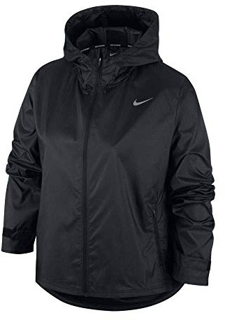 Nike Damen Essential Jacke, Black/Reflective Silv, L EU
