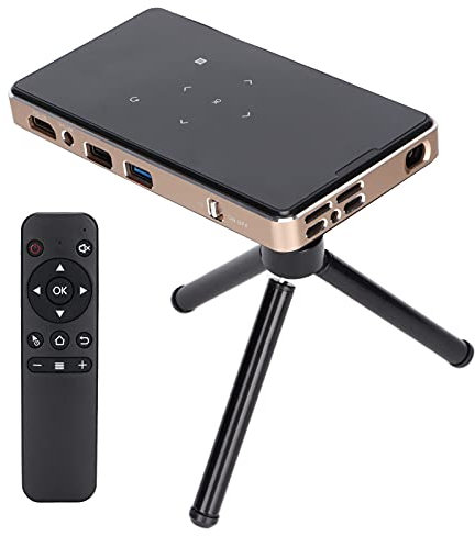 Projecteur de Film WiFi DLP, Mini Projecteur Portable WiFi et Bluetooth pour Téléphone, Projecteur de Poche D'affichage sans Fil Extérieur à la Maison pour les Jeux de Fête D'entreprise Home Ciném(EU)