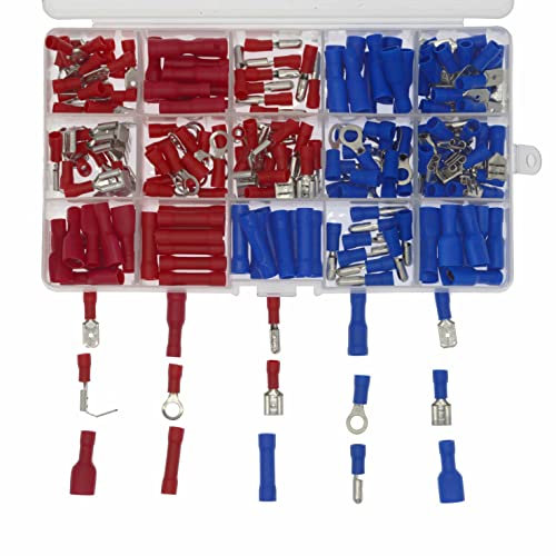 Surriba Electrical Connectors Set 200pcs, Spade Ring Bullet Butt Crimps Terminals Connectors for Wire Cable Insulated