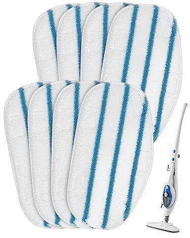 8 Pack Pur Steam Mop Pads Compatible with PurSteam ThermaPro 10-in-1 and 211 Steam Mop Cleaner Microfiber Pur Steam Mop Replacement Pad Washable Reusable Steam Mop Pads for Steamer Floor Cleaning