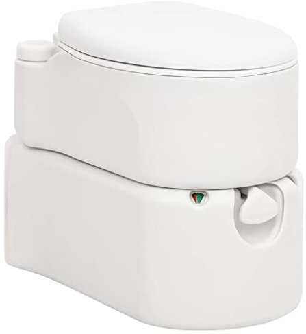 Homgoday Toilette Integrata da Campeggio Bianca 24+17 L HDPE e Smalto, WC Chimico Portatile Campeggio, Bagno Chimico, WC Portatile, WC Portatile Adulti