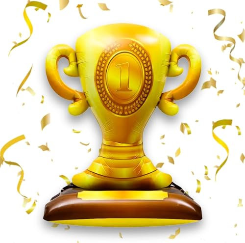 Trophäenballon, Folienballon Pokal, Champion Balloon, Helium Ballon Pokal, Ballon d'Or Pokal, Ballon Pokal, Geeignet für Sporttreffen und Partydekorationen zum Thema Fußball und Basketball