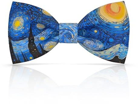 Lanzonia Pajaritas Hombre Originales Dibujos Pajarita Azul Fantasia Motivo Divertida Estampada Noche Estrellada Motif Animados Arte Preatada para Regalo Cumpleaños Fiesta Festival