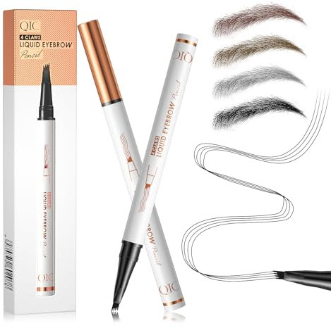 Eyebrow pencil, Waterproof Eyebrow Pencil, Smudge-Proof Liquid Eyebrow Pencil, 3D Microblading Eyebrow Pencil, Natural Makeup, for Men and Women (Grey)