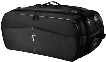 WILSON RF Tournament - Borsa per racchette da tennis, contiene fino a 15 racchette, colore: Nero