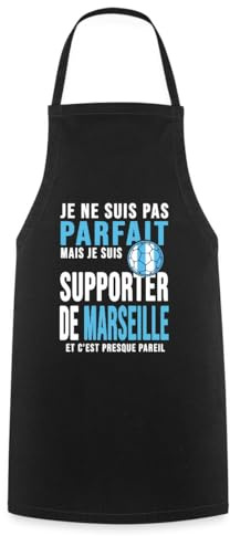 Spreadshirt Je Suis Supporter De Marseille Supporter Marseille Football Tablier Cuisine, taille unique, noir