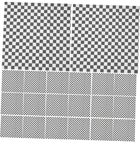 ABOOFAN 200pcs Grease Resistant Square Paper Black White Pad Paper Checker Pattern Absorbent for Cake Sandwich Burger Picnic Roaster Liner