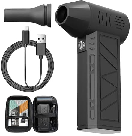 Dammblåsare - Tryckluftsdammare | Läderlåda PC Duster | 3 Gear Justerable PC Cleaner | Handhållen Bärbar Torrblåsare | Luftbehållare För Dammtork Rengöringstillbehör För Tangentbord, Dator Och Bilar
