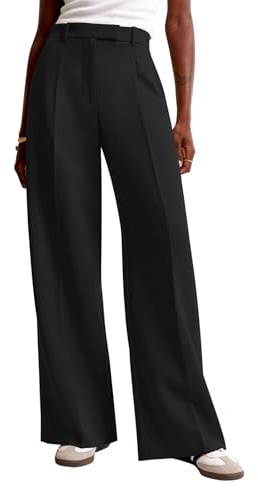 NIMIN Women Wide Leg Pants High Waisted Dressy Work Office Trousers Business Casual Palazzo Pants 2026 Fashion Outfits with Pockets Black