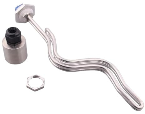 Calentador de agua de inmersión NPT 240 V 2,5 cm, 4500 W-6500 W SUS304 para elaboración de cerveza y caldera (con contratuerca, 4,5 kW)