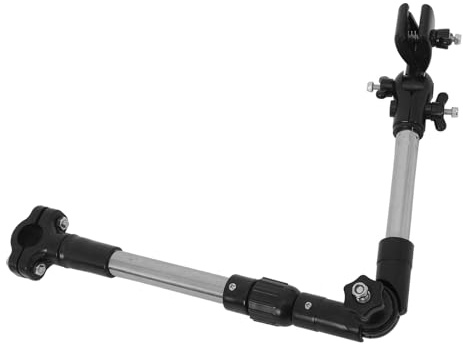 HEMOTON Soporte 360 con Acero Paraguas Clip para Ajustable de Inoxidable Grados Rotación Cochecito y Silla de Ruedas Adecuado para Excursiones y Viajes