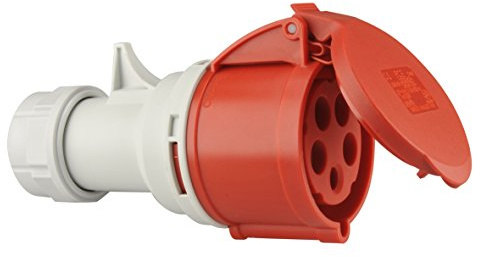 Unitec 40580L – Prise CEE 32 A, Unique, Rouge
