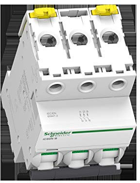 disjoncteur - ic60n - 3 pôles - 32a - courbe b - 6 ka - schneider electric a9f76332