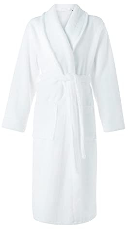VINN DUNN Peignoir unisexe en velours et coton égyptien très absorbant pour homme et femme - 400 g/m² - Blanc, blanc, Taille unique