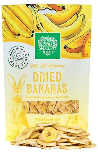 Small Pet Select Natural Dried Banana Treats for Rabbits, Guinea Pigs, Hamsters, Gerbils, Mice & Rats, 80g