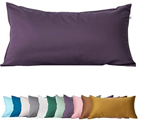 SALAD HOUSE Satin Kissenbezug 40 x 80 Lila, Weicher Kissenbezug aus 100% Baumwolle