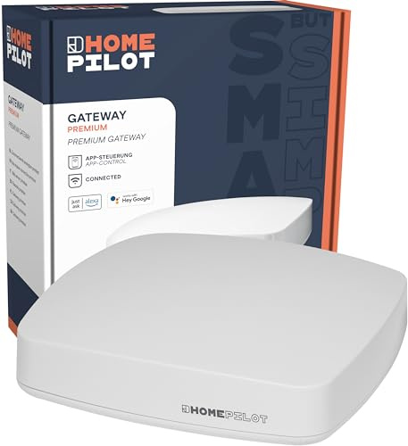 Home Pilot Gateway premium, Smart-Home Zentrale inkl. App; Kompatibel mit Apple Home, Amazon Alexa, Google Assistant; Matter-Bridge, Steuerung für smarte Home Pilot-Geräte (Rollladen, Heizung uvm.)