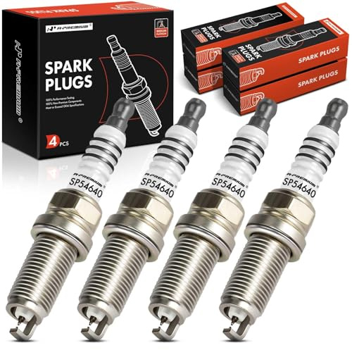 A-Premium Iridium Platinum Spark Plugs Pack of 4, Fine Wire, L4 Engine
