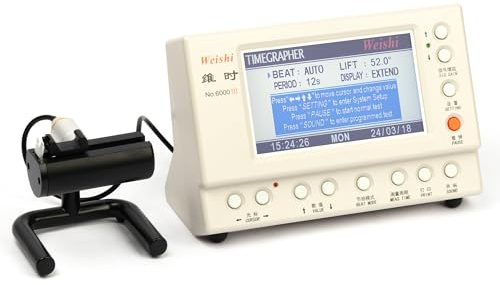 Weishi Timegrapher nº 6000 - Comprobador de reloj multifunción para relojero, herramienta de calibración de reloj con pantalla LCD