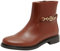 Tommy Hilfiger Damen Mid Boot Stiefel Chain Low Bootie aus Leder, Cognac Brown (Braun), 40